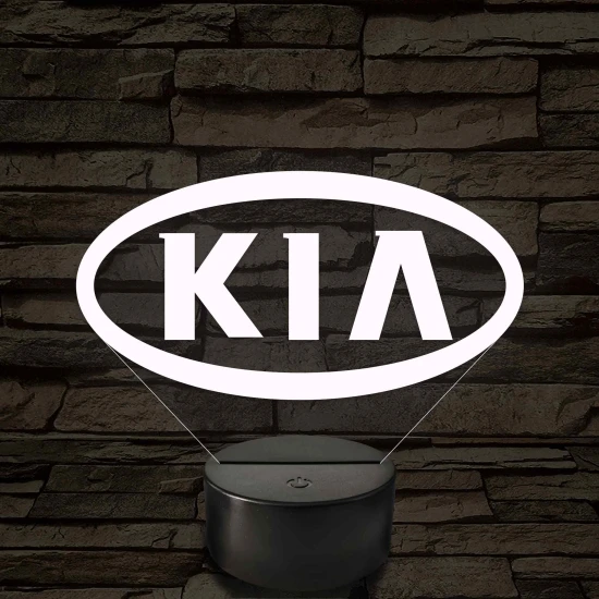 KIA logó 7 színű, színváltós 3D LED lámpa