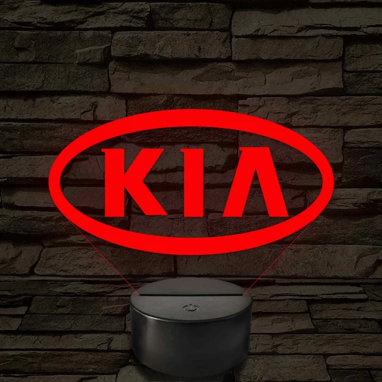 KIA logó 7 színű, színváltós 3D LED lámpa
