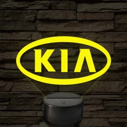 KIA logó 7 színű, színváltós 3D LED lámpa