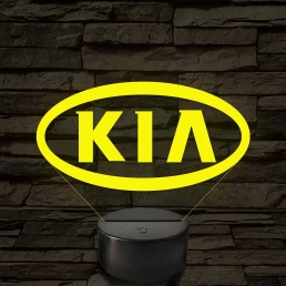 KIA logó 7 színű, színváltós 3D LED lámpa