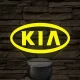 KIA logó 7 színű, színváltós 3D LED lámpa