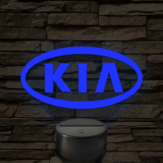 KIA logó 7 színű, színváltós 3D LED lámpa