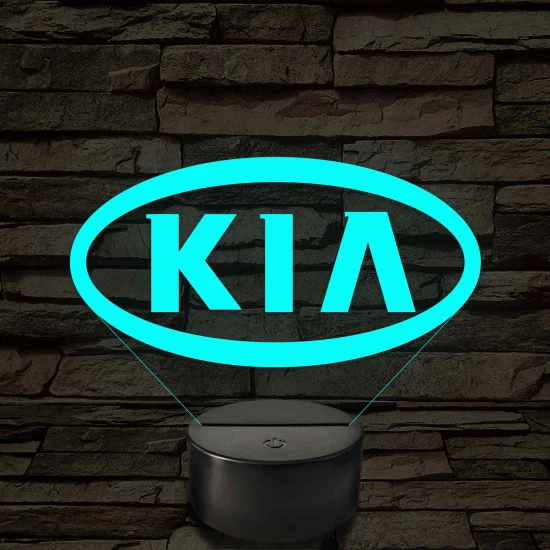 KIA logó 7 színű, színváltós 3D LED lámpa