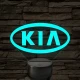 KIA logó 7 színű, színváltós 3D LED lámpa