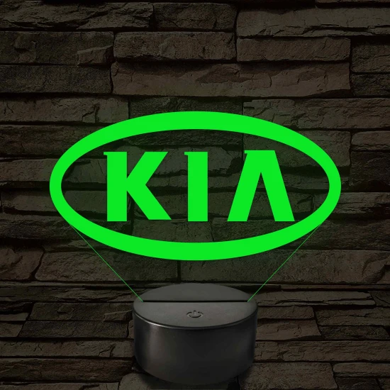 KIA logó 7 színű, színváltós 3D LED lámpa