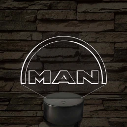 MAN logó - 7 színű, színváltós 3D led lámpa