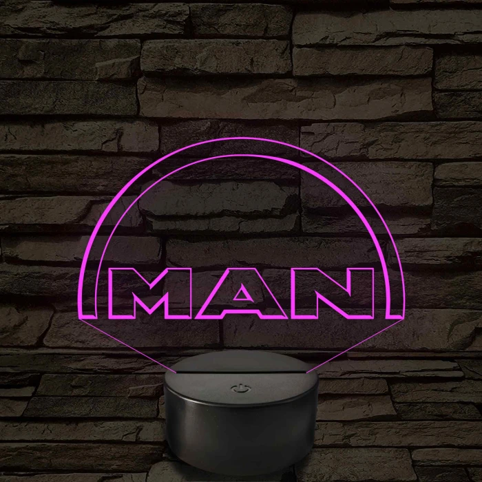 MAN logó - 7 színű, színváltós 3D led lámpa