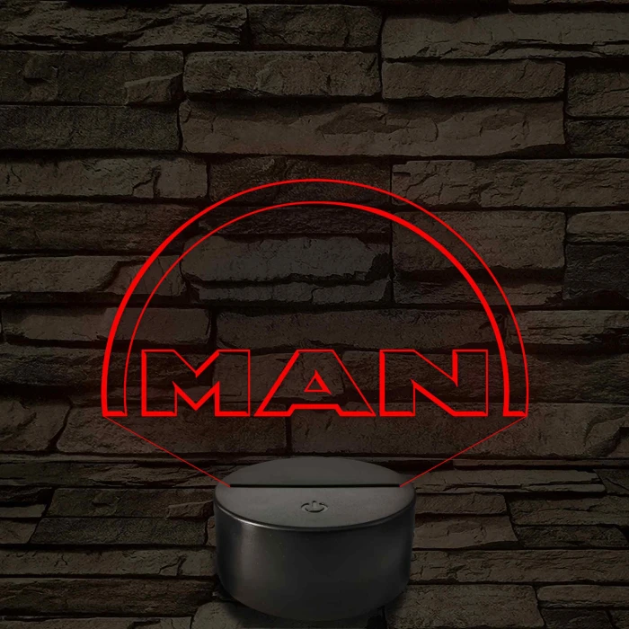 MAN logó - 7 színű, színváltós 3D led lámpa