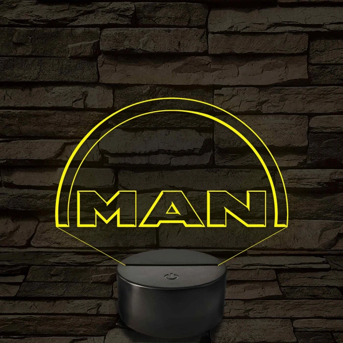 MAN logó - 7 színű, színváltós 3D led lámpa