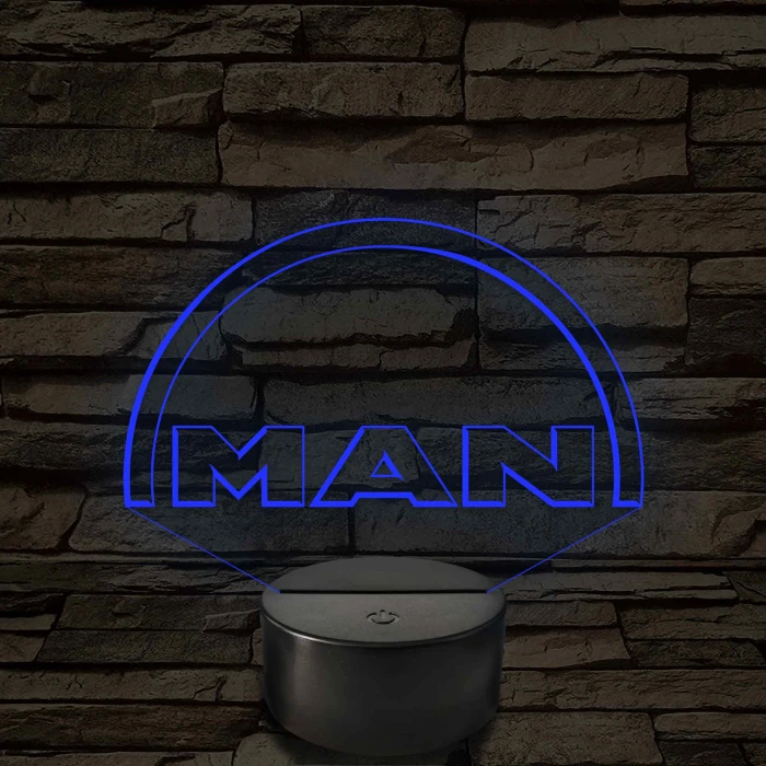 MAN logó - 7 színű, színváltós 3D led lámpa