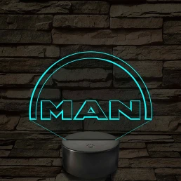 MAN logó - 7 színű, színváltós 3D led lámpa