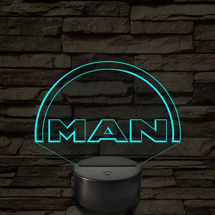 MAN logó - 7 színű, színváltós 3D led lámpa