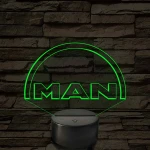 MAN logó - 7 színű, színváltós 3D led lámpa