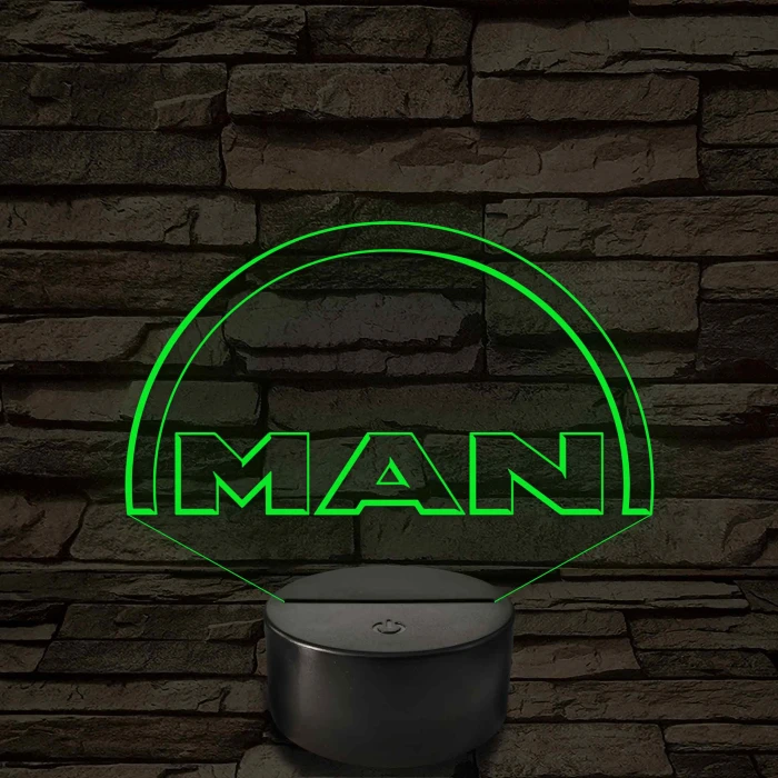 MAN logó - 7 színű, színváltós 3D led lámpa