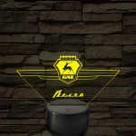 GAZ Volga logó – 7 színű, színváltós LED lámpa