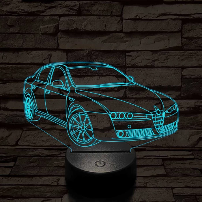 Alfa Romeo 159 autó 7 színű 3D led lámpa