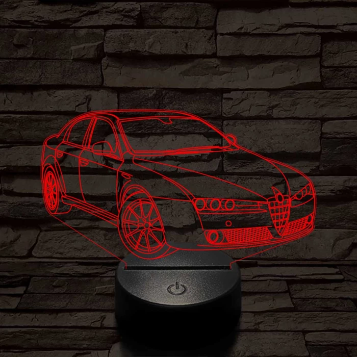 Alfa Romeo 159 autó 7 színű 3D led lámpa