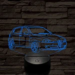 Alfa Romeo 147 autó 7 színű 3D led lámpa