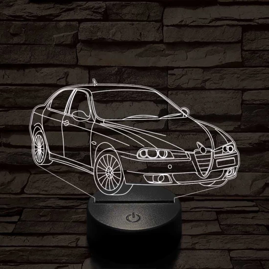 Alfa Romeo 156 autó 7 színű 3D led lámpa
