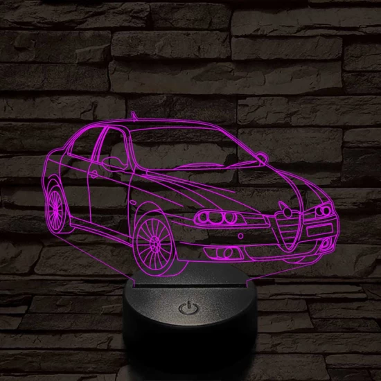 Alfa Romeo 156 autó 7 színű 3D led lámpa