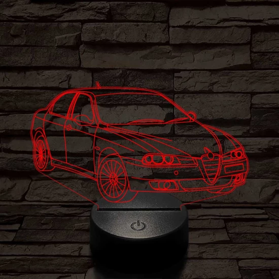 Alfa Romeo 156 autó 7 színű 3D led lámpa