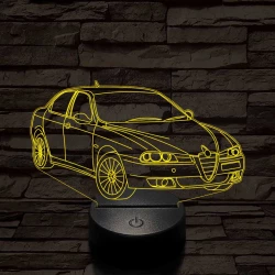 Alfa Romeo 156 autó 7 színű 3D led lámpa