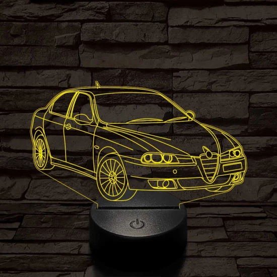 Alfa Romeo 156 autó 7 színű 3D led lámpa