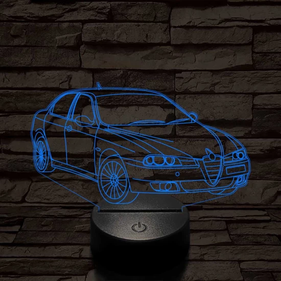 Alfa Romeo 156 autó 7 színű 3D led lámpa