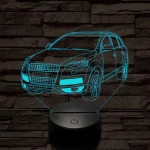 Audi Q7 autó 7 színű 3D led lámpa