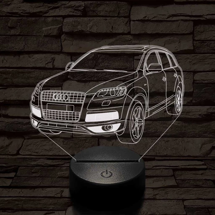 Audi Q7 autó 7 színű 3D led lámpa
