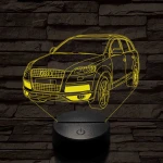 Audi Q7 autó 7 színű 3D led lámpa