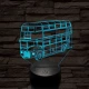 Dupla szintes busz 7 színű 3D led lámpa