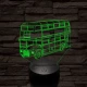 Dupla szintes busz 7 színű 3D led lámpa