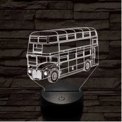 Dupla szintes busz 7 színű 3D led lámpa