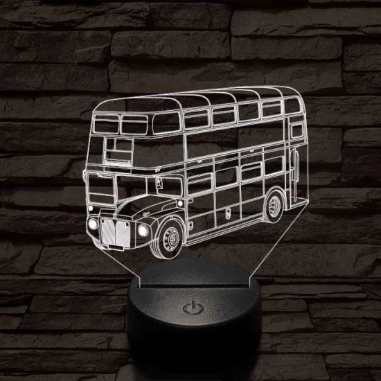 Dupla szintes busz 7 színű 3D led lámpa