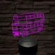 Dupla szintes busz 7 színű 3D led lámpa