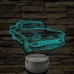 1958 Chevrolet Impala 7 színű 3D led lámpa