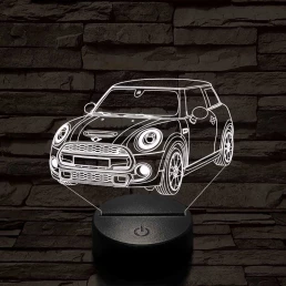Mini Cooper 2014 7 színű  3D led lámpa