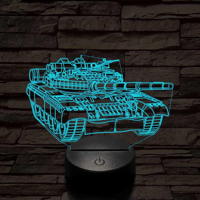 Tank szemből 7 színű 3D led lámpa