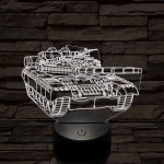 Tank szemből 7 színű 3D led lámpa