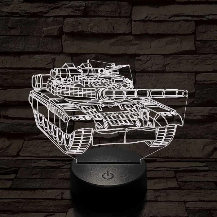 Tank szemből 7 színű 3D led lámpa