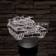 Tank szemből 7 színű 3D led lámpa
