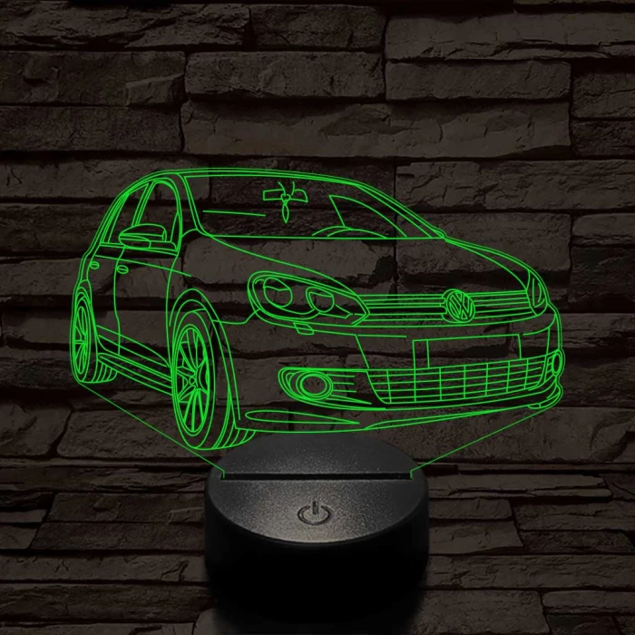Volkswagen Golf Mk6 7 színű 3D led lámpa