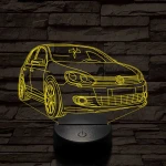 Volkswagen Golf Mk6 7 színű 3D led lámpa