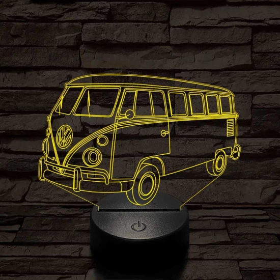 Volkswagen Kombi 7 színű 3D led lámpa