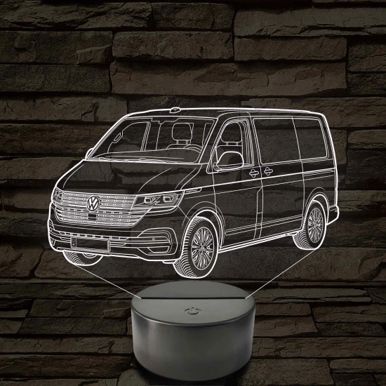 Volkswagen T6 kisbusz 7 színű 3D led lámpa