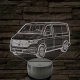 Volkswagen T6 kisbusz 7 színű 3D led lámpa