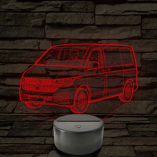 Volkswagen T6 kisbusz 7 színű 3D led lámpa