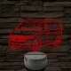 Volkswagen T6 kisbusz 7 színű 3D led lámpa