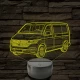Volkswagen T6 kisbusz 7 színű 3D led lámpa